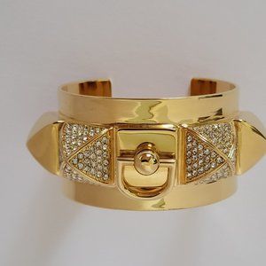 JUICY COUTURE Women's Collier De Cuff Pave Pyramid Crystal Metal Bracelet Bangle